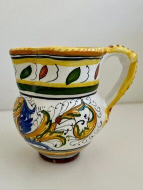 Vintage Italian Hand Painted Pottery Pitcher